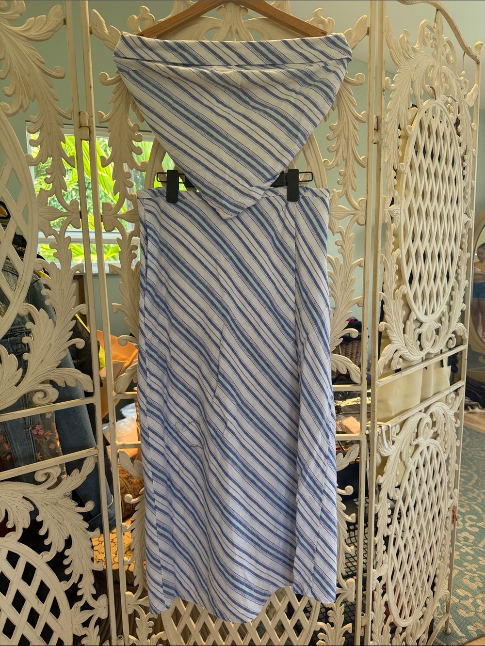 a new day Blue and White Striped Skirt Set - Picture 2 of 10